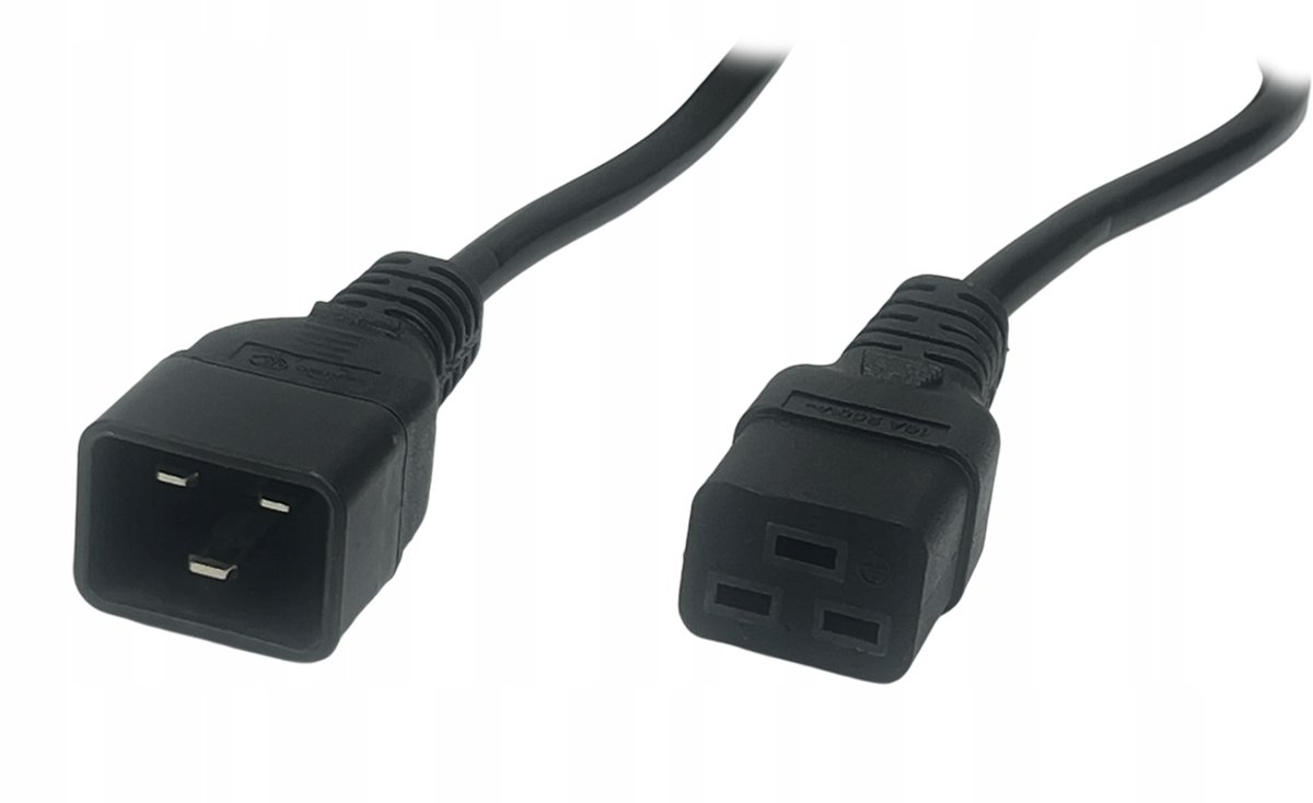POS AC Kabel C19 naar C20 1,8m 16A H05VV-F3G1,5 Zwart