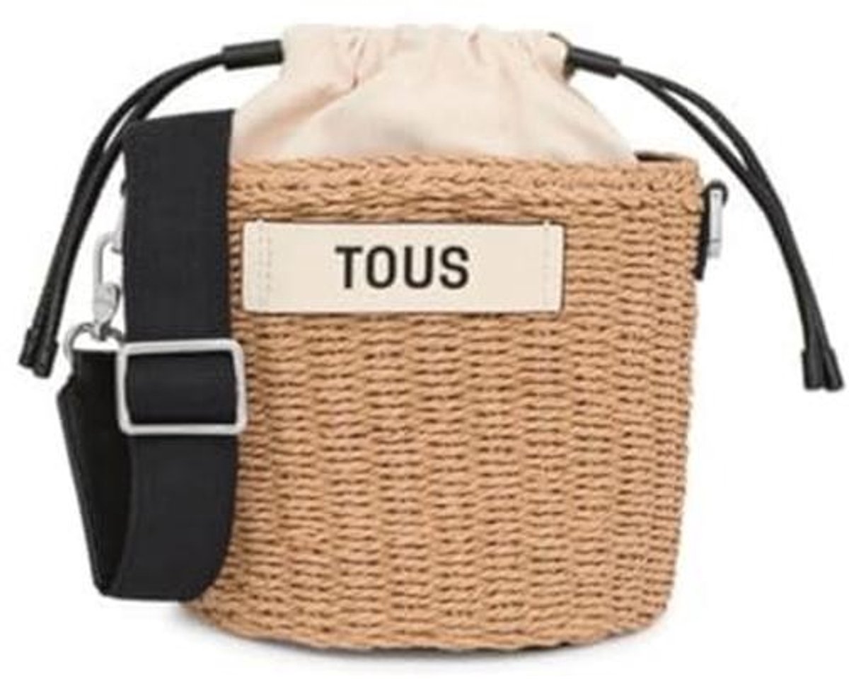 Scoubidou Dames Tas in Zwart - Stijlvolle Raffia Tas