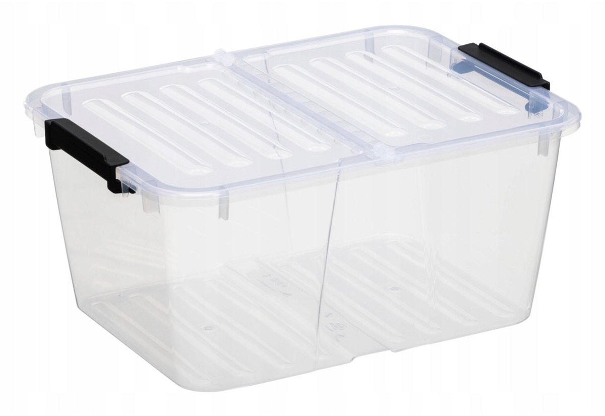 Plast Team - Opbergbox - Opberger - Home Box Flex 15L dubbele dekselcontainer - transparant, 23010800