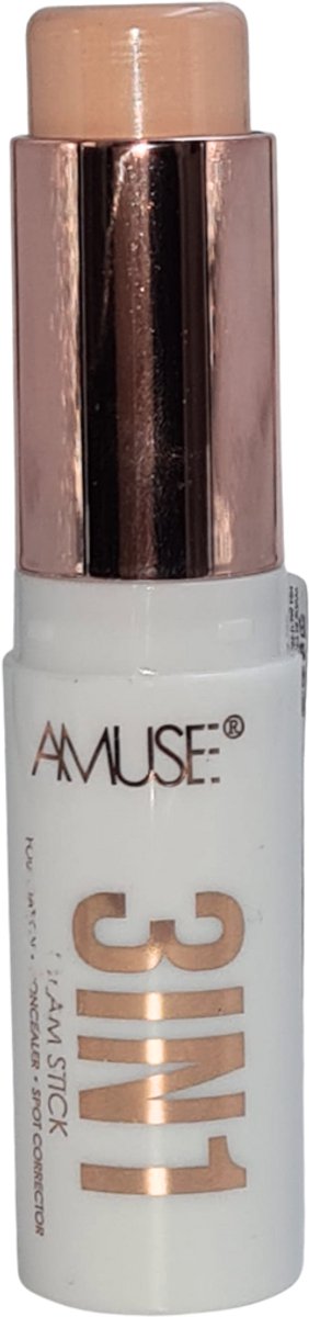 Amuse - 3IN1 Glam Stick - 01 Natural - Foundation - Concealer - Spot Corrector - 10 g