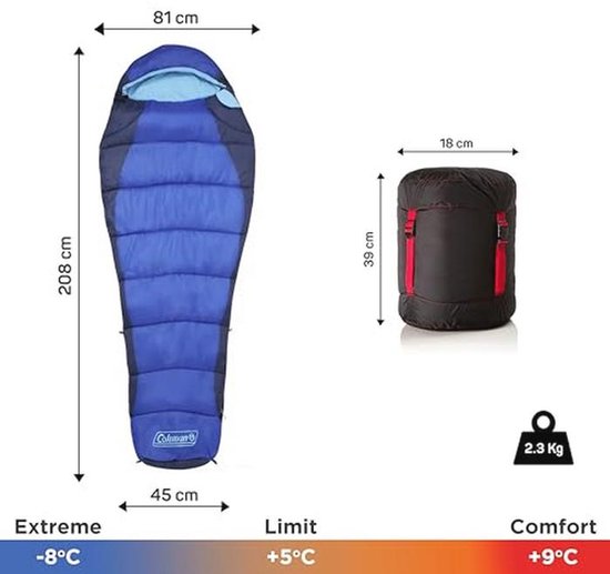 Mummieslaapzak voor volwassenen - Lichte zomerslaapzak voor camping en festivals — afbeelding 4