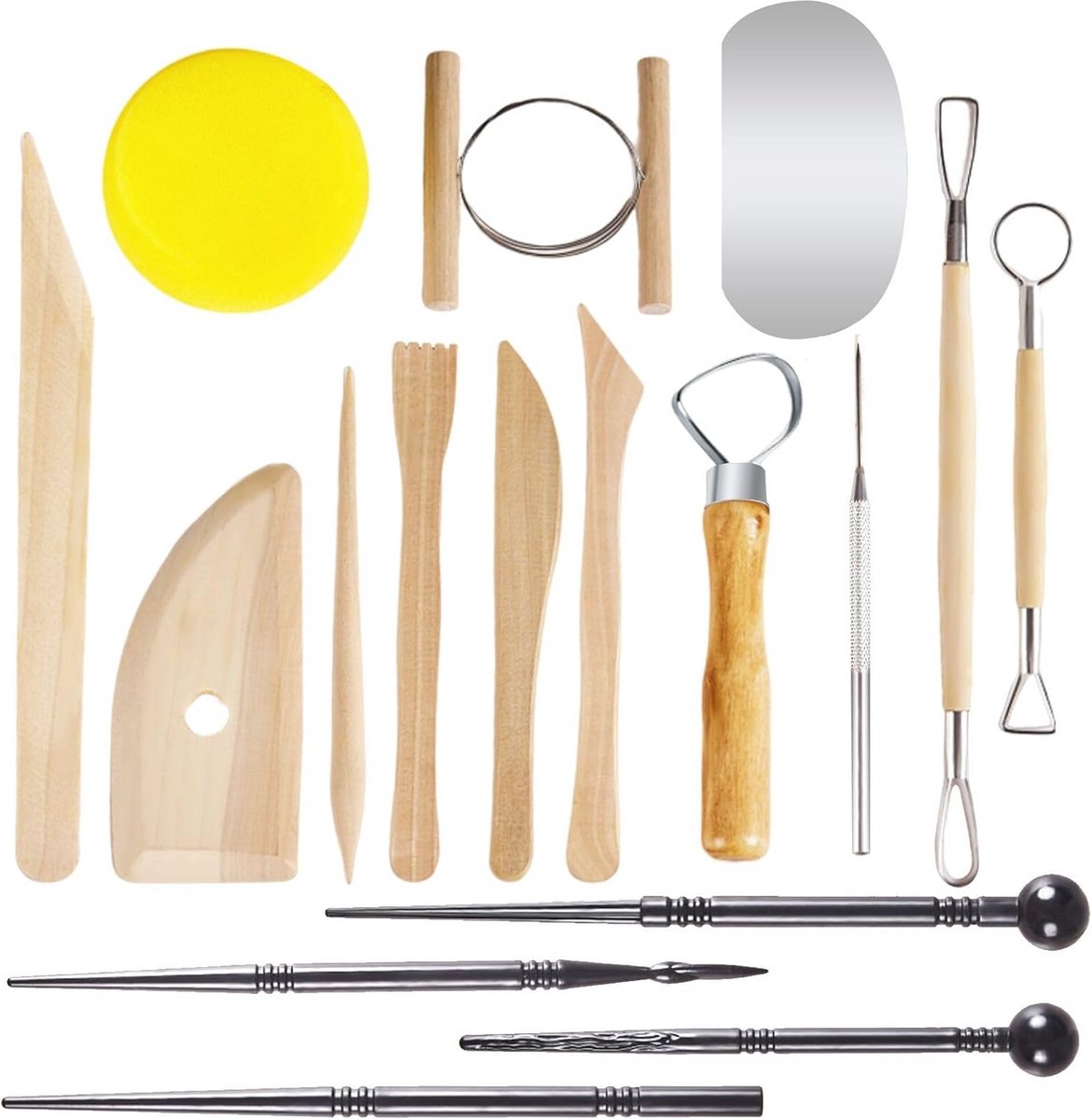 Klei gereedschap set voor pottenbakken - 17 stuks modelleergereedschap