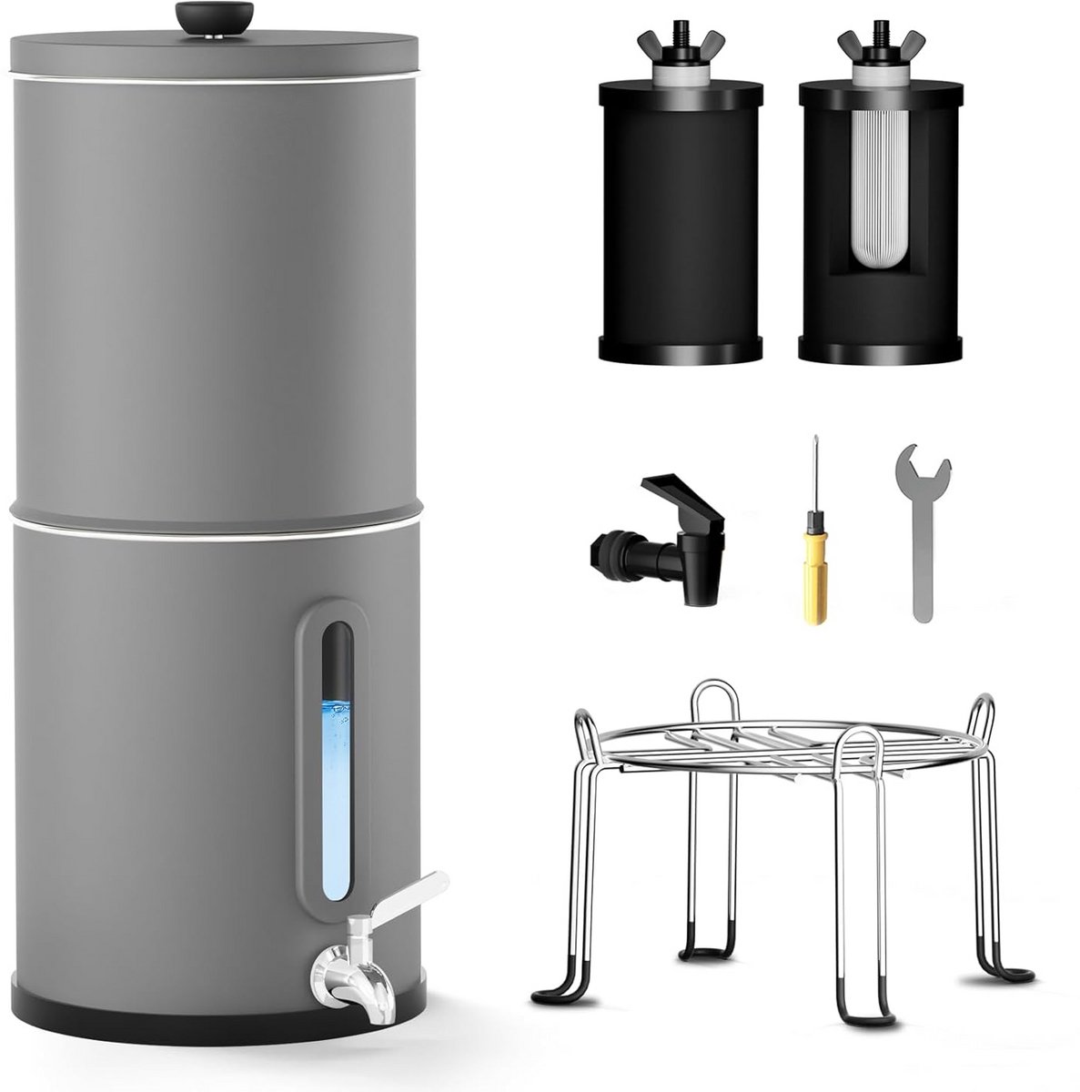 Waterfiltersysteem voor thuisgebruik en camperreizen - 8,5 liter, grijs