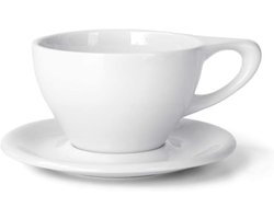 Porcelain Large Latte Cup & Saucer - Perfect for Latte Art