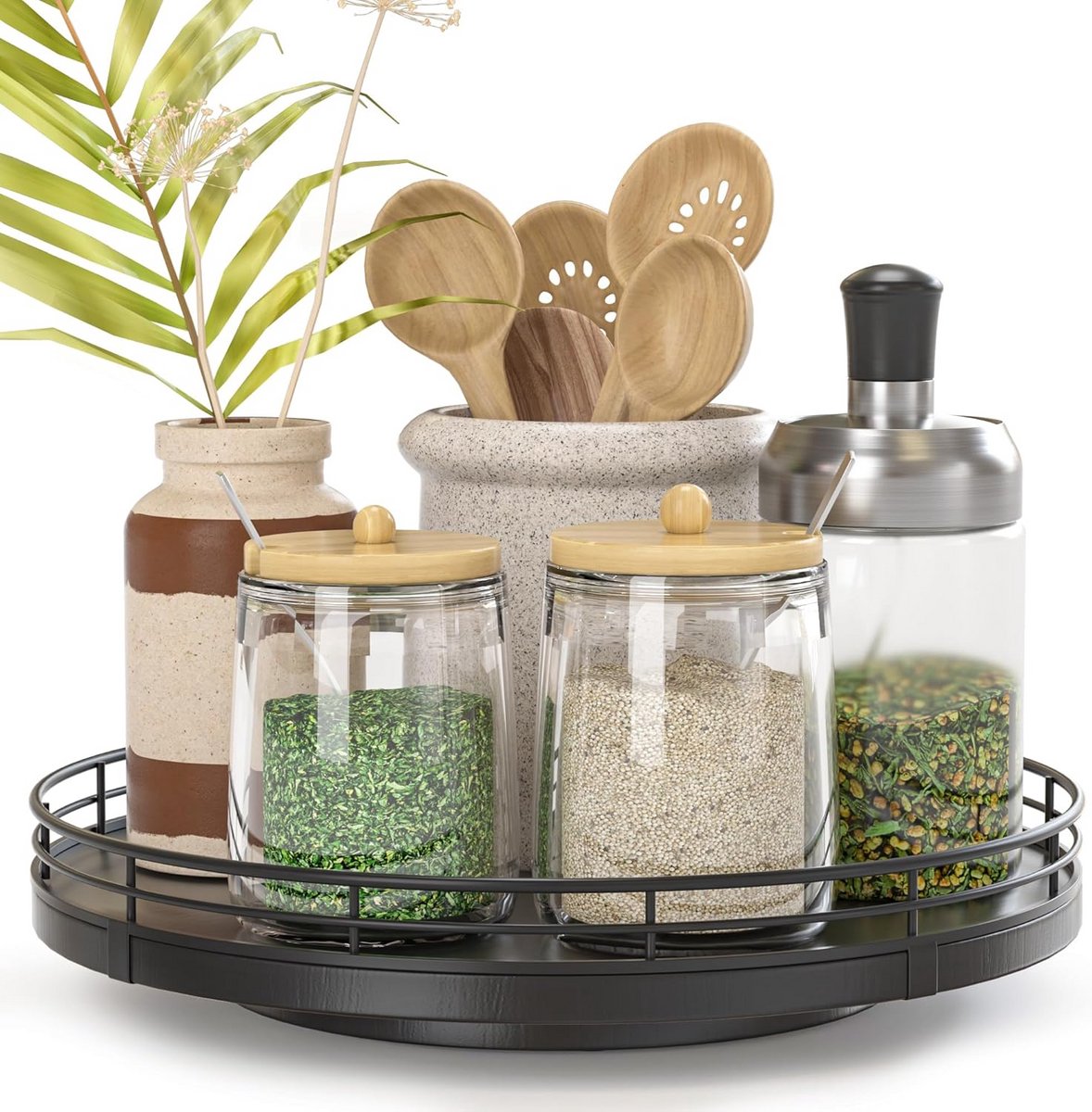 Draaitafel Organizer Zwart 23 cm - Soepele Roterende Opberger