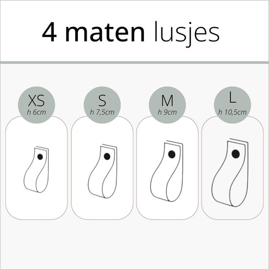 Poignées / Boucle en cuir - 6 pièces - TAUPE - taille M (19 x 2,5 cm) - avec 3 vis de couleur