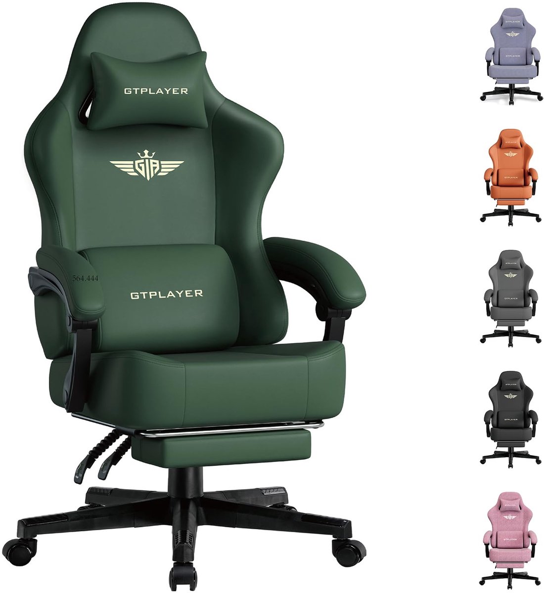 GTPLAYER Gamingstoel met 160° Verstelbare Rug - Groen - GTPLAYER - €119,99