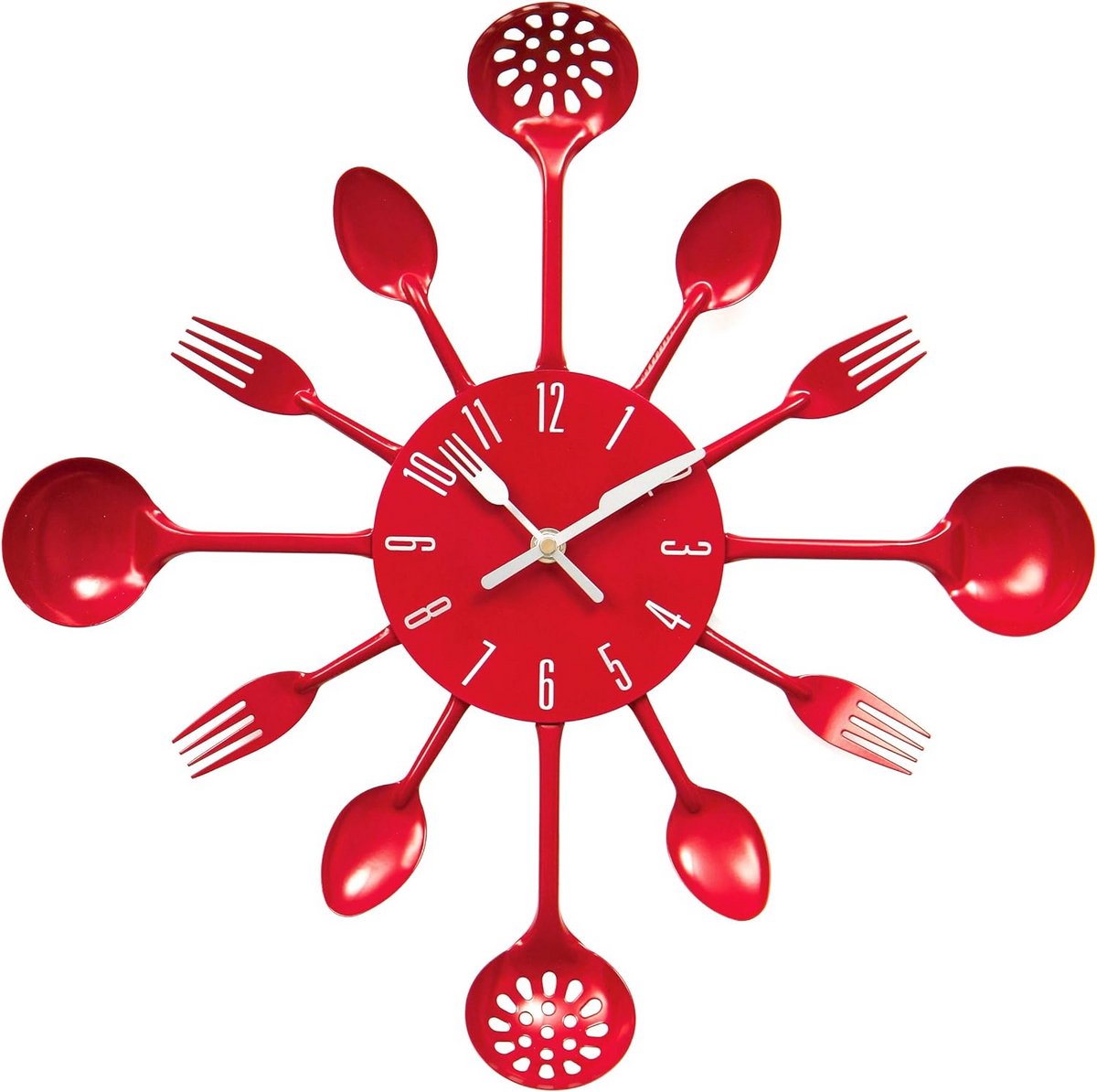 Wandklok Snijkunst, 43 cm Diameter, Rood