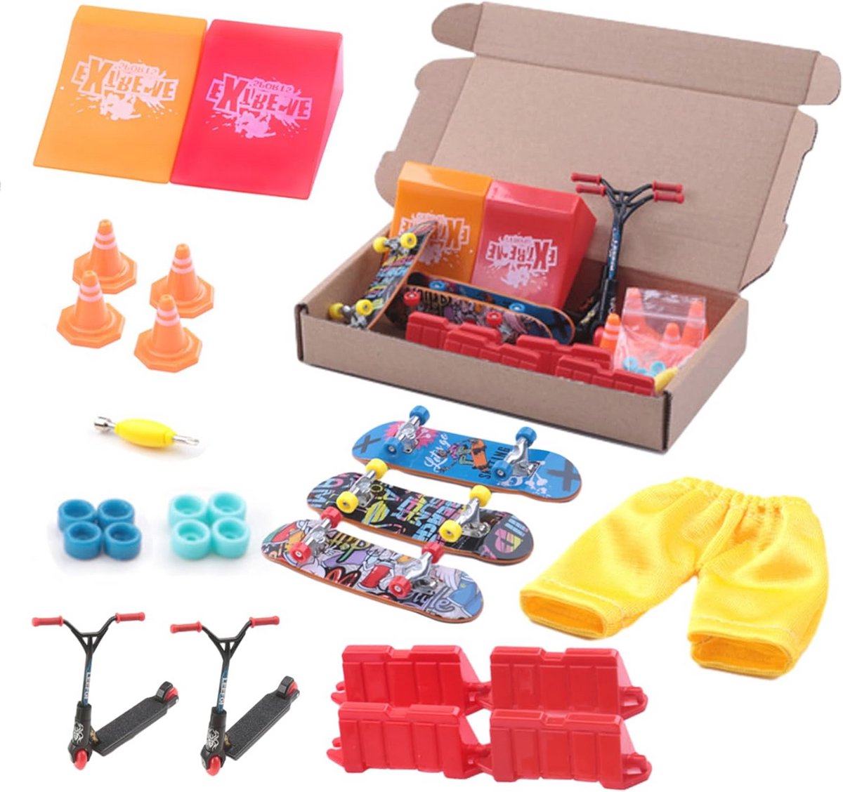 Vingerskateboard Ramp Set Mini Skate Tech Deck Hellingset voor Kinderen Rood