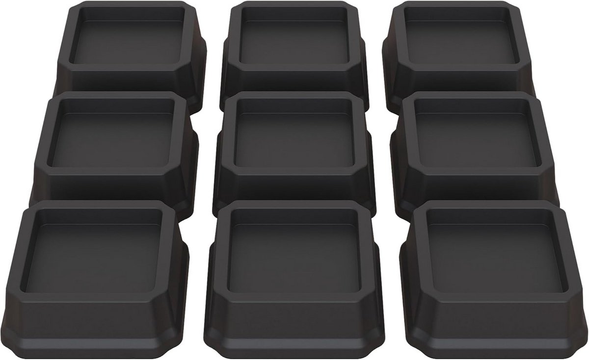 Zware Bedverhogers 3 inch voor Meubels - Set van 9 - Zwart