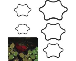 Aquarium Drijvende Plantenringen - Visvoer Ring - Schuim Bloemvormig - Drijvende Plantenkraal - 5 Stuks - Onderscheppen van Drijvende Planten - Aquariumvoeding - Zwart - Aquariumaccessoire.