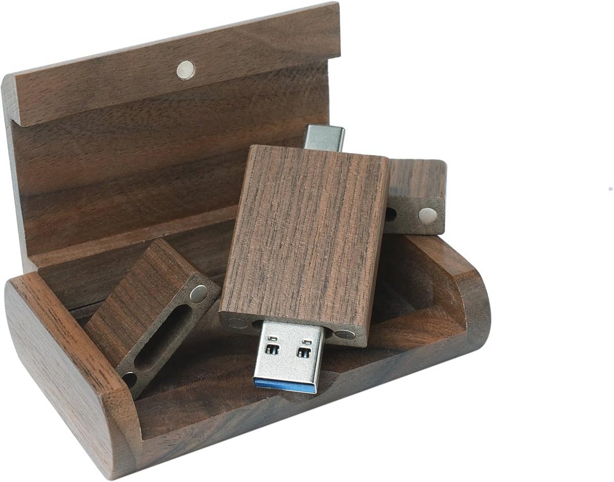 Houten USB C Flash Drive 32GB - USB 3.0, OTG Pen Drive voor Android Smartphones