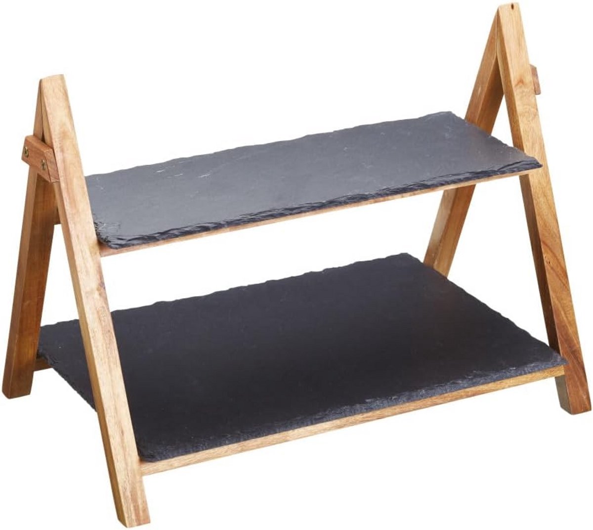 Multilevel serveerplankjes van acaciahout in geschenkverpakking - 40 x 30 x 25 cm