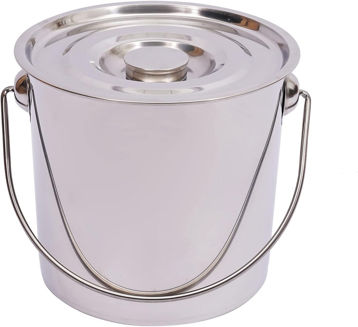 RVS Emmer Met Deksel - Duurzame Voedselopslag & Waterbak voor Honden (12L)