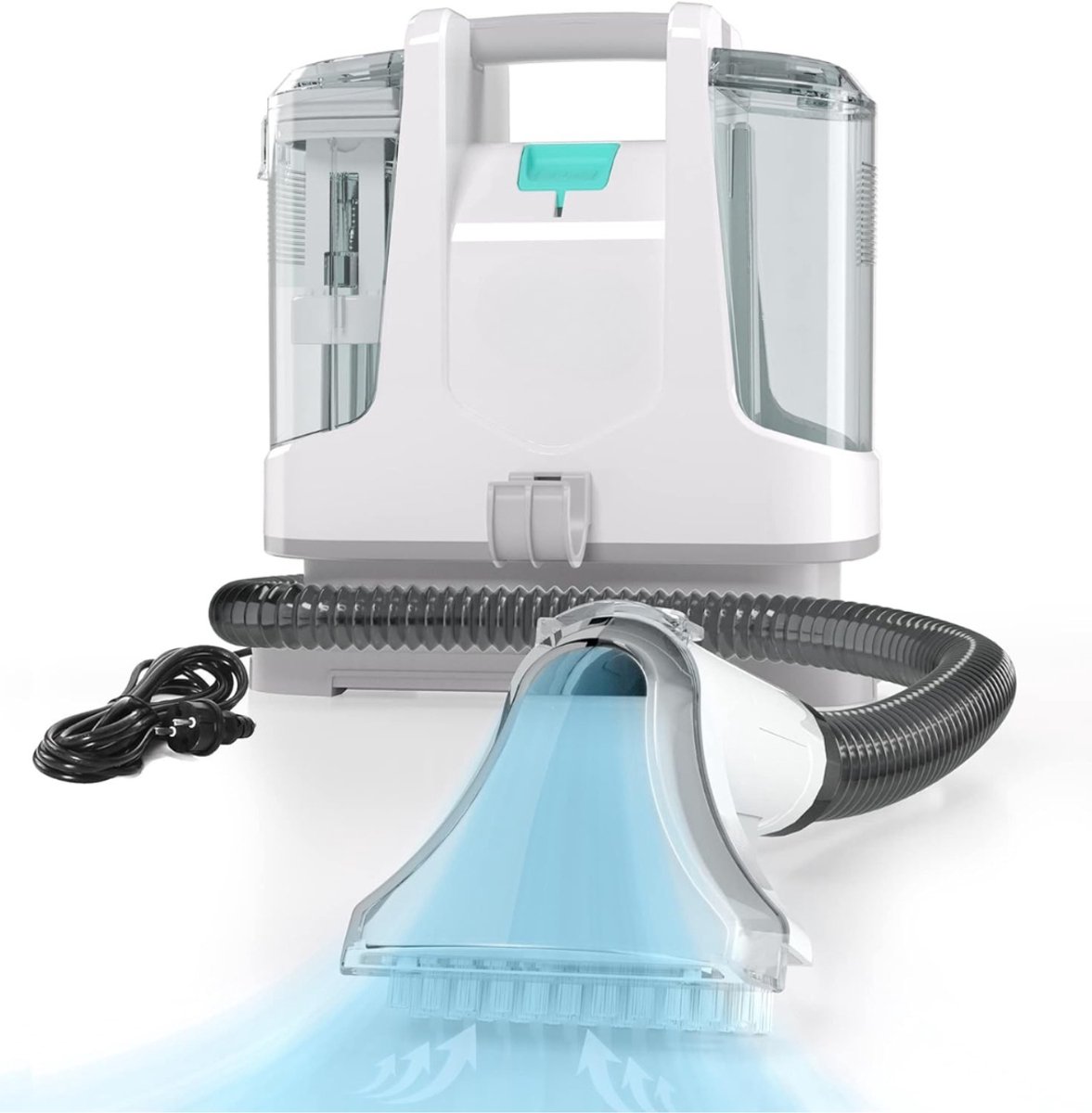 MMM® Tapijtreiniger Machine - Tapijtreiniger Stofzuiger - Tapijtreiniger - Vlekkenreiniger 400W - Licht en Compact - wit - 15cm x 29cm x 27cm