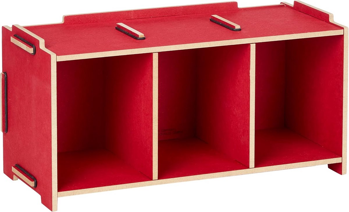 CD Opbergdoos MDF Rood - Stapelbare Mediabox voor 30 CD's/DVD's