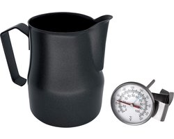 Professionele Melkopschuimkan van RVS met Anti-aanbaklaag en Gratis Temperatuurmeter voor Latte Art