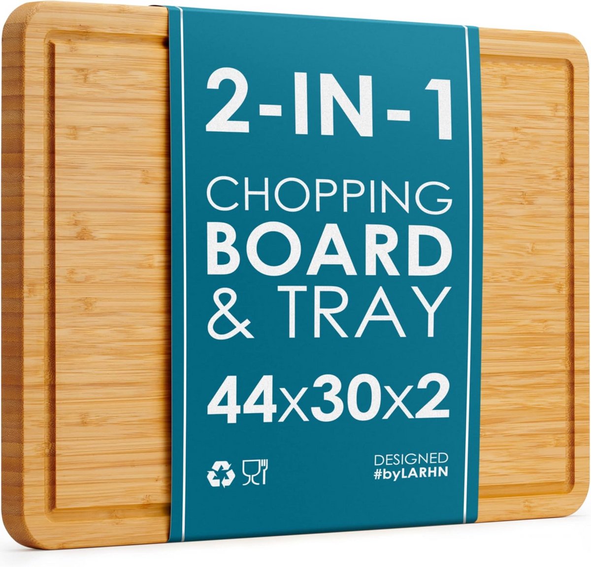 Extra Grote Houten Snijplank en Serveerplank van Bamboe met Sapgoot