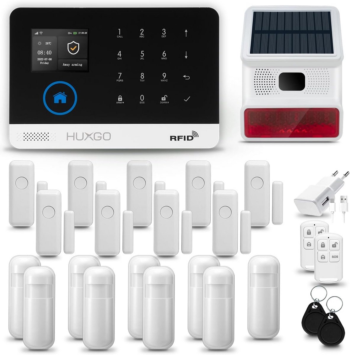 Draadloos Smart Home Alarmsysteem met Sirene 4G en WiFi Inclusief 18 Sensoren