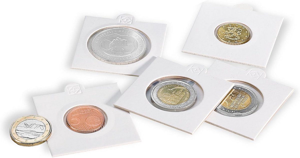 Zelfklevende Muntcapsules voor Munten tot 22.5 mm - Set van 100