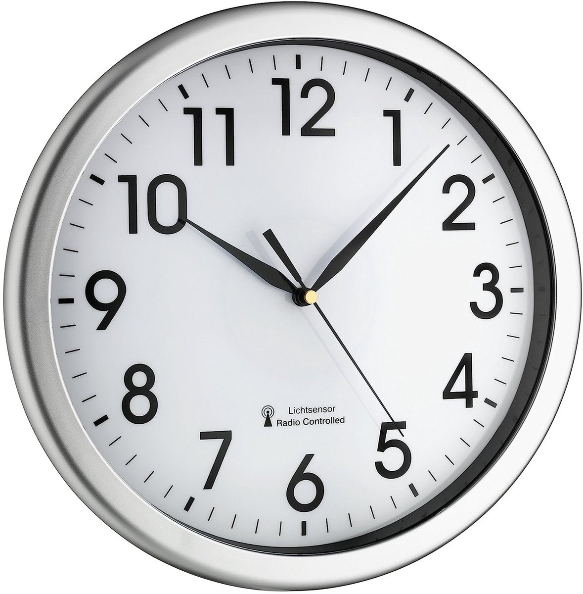 TFA Dostmann 60.3519.02 Wandklok Zendergestuurd 30.8 cm x 4.3 cm Zilver