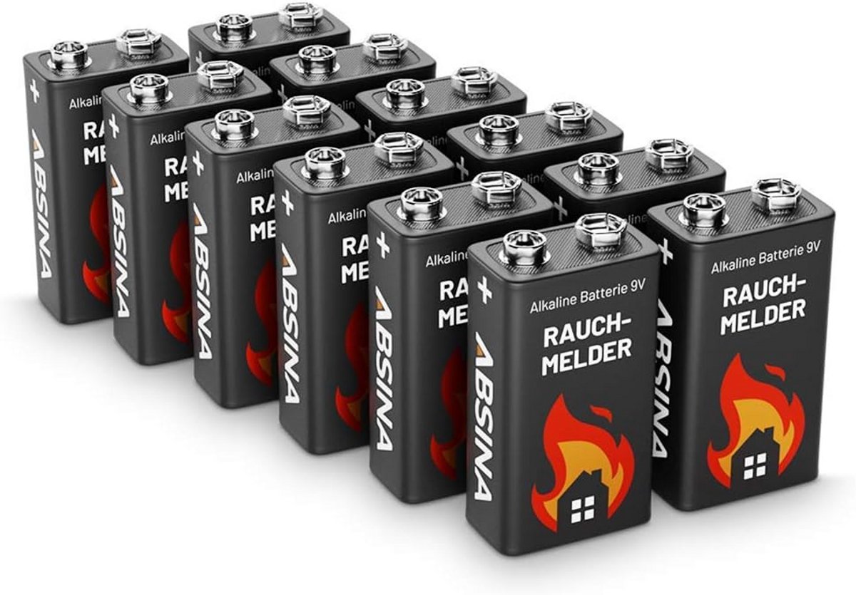 9V Blokbatterijen - 12 Stuks Alkaline Duurzaam en Lekvrij - Ideaal voor Rookmelders en Beveiligingssystemen