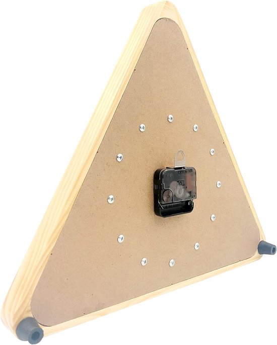 Driehoekige Biljartklok - 35 cm Wandklok met Massief Houten Frame voor Speelkamers en Bars — afbeelding 3