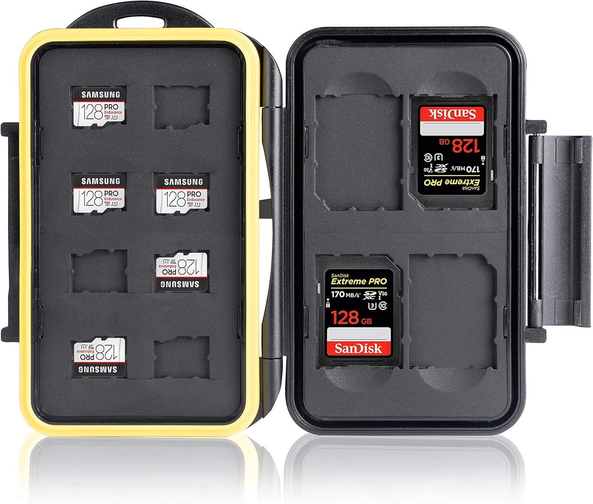 Hoesje voor SD en Micro SD kaarten - Opbergsysteem voor 8 Micro SD en 4 SD kaarten