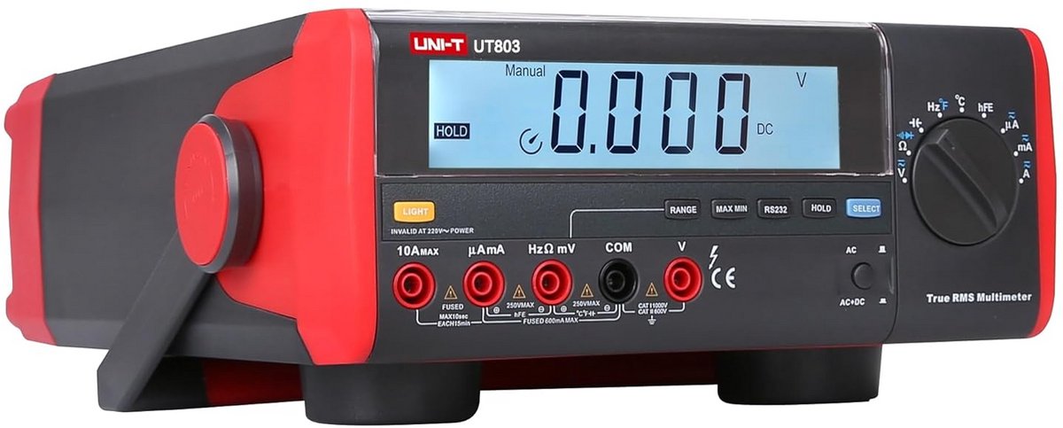 Digitale Tafelmultimeter met TrueRMS, USB, Temperatuur- en Frequentiemeter