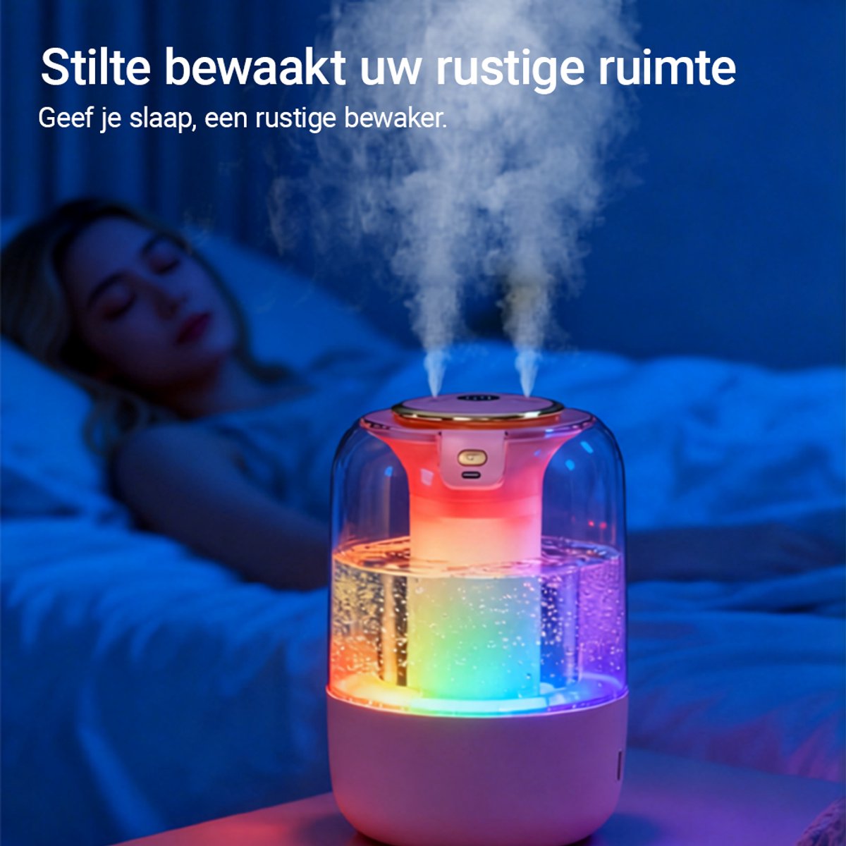 Ericbee Luchtbevochtiger met aromatherapie-Air Humidifier-Stille luchtbevochtiger voor Woonkamer, Kantoor, Babykamer, Slaapkamer-Aromatherapie-LED Sfeerverlichting-2L-40m2 thumbnail 6
