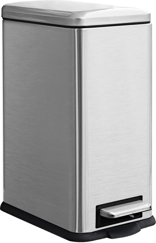 Brabantia Bo Afvalemmer 4L - Kleine & Stijlvolle Vuilnisbak - Zacht Sluitende Deksel - Hygiënische Prullenbak - Wandmontage Mogelijk - voor Badkamer, Toilet, Slaapkamer - White