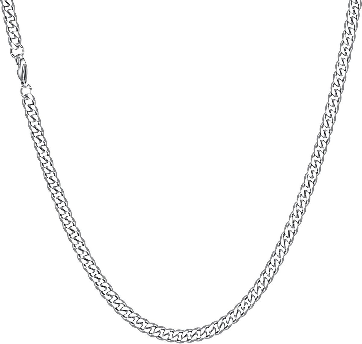Stoere Cubaanse Schakelketting Heren - Zilveren Look RVS Halsketting (6mm 9mm)