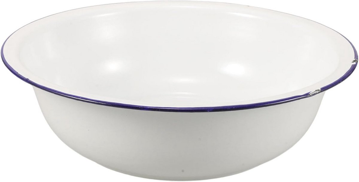 Grote Witte Emaille Mengkom - Vintage Wastafel Schaal 30 cm - Voor Wassen en Serveren