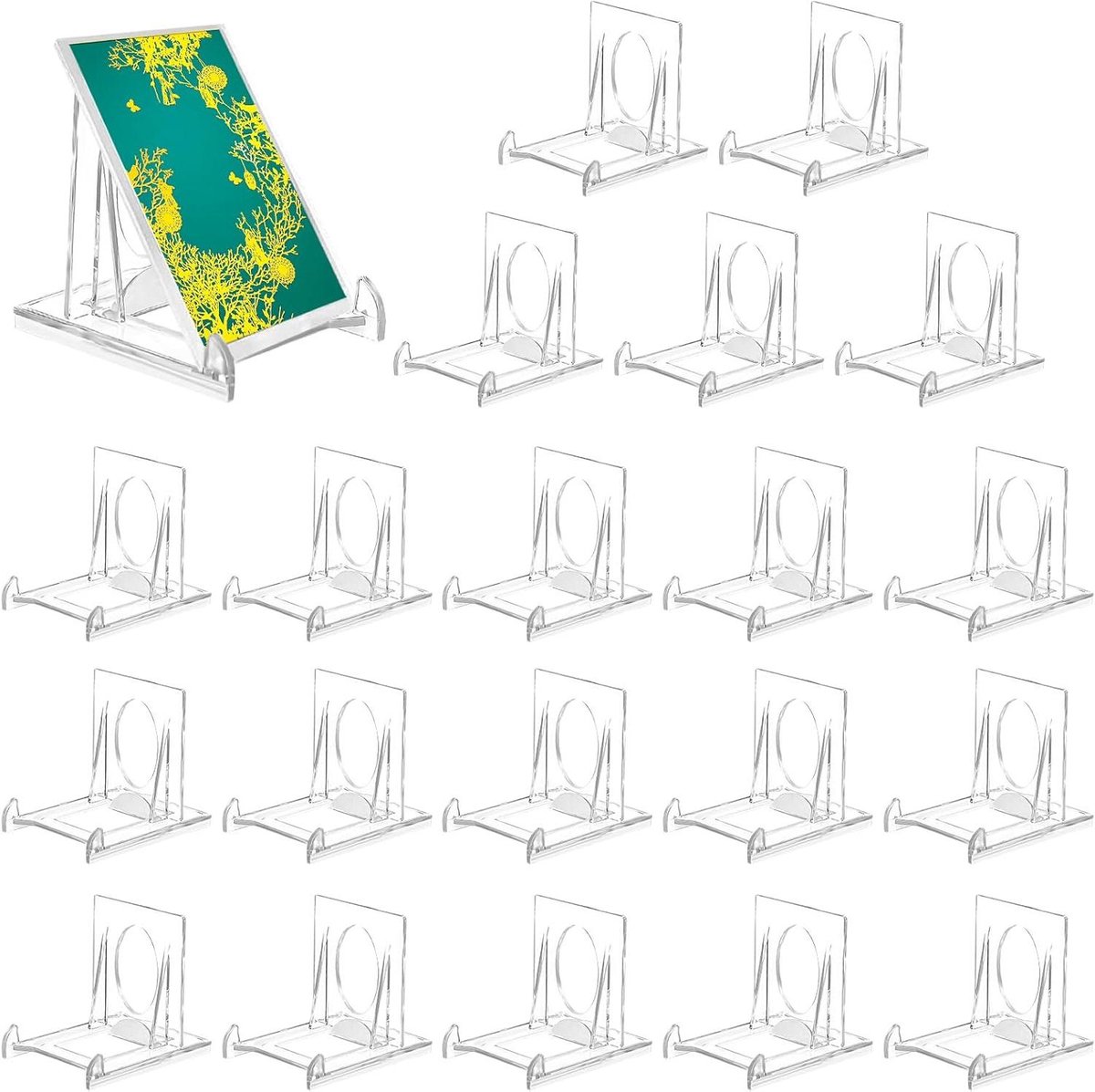 Allecta - Bordenstandaard - Kunststof - Acryl - 20 stuks - Transparant - Verstelbaar - Decoratief - Elektronische productfoto's - Standaardhouder
