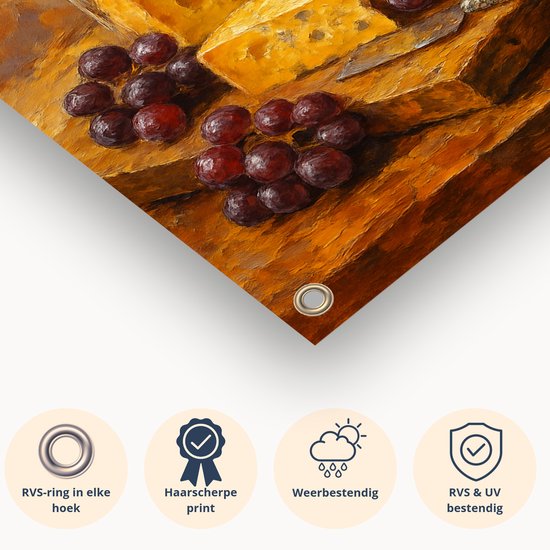 Rode wijn en kaas – buiten decoratie – Tuinposter – 60x90 cm