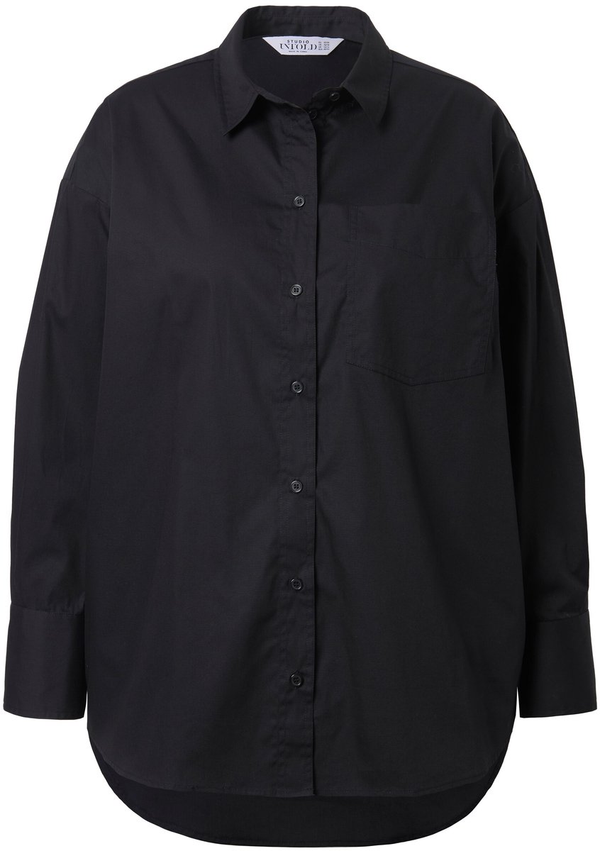 Studio Untold - Dames - Overhemdblouse oversized - Zwart - Maat 58+