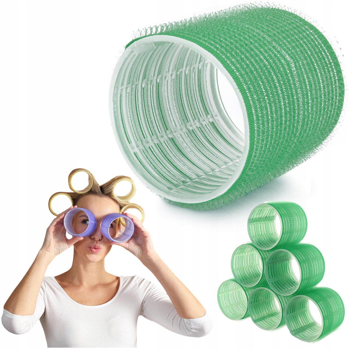 Poniks Haar Klittenband Rollers - 61mm - 6 Stuks Dik Zelfhoudend