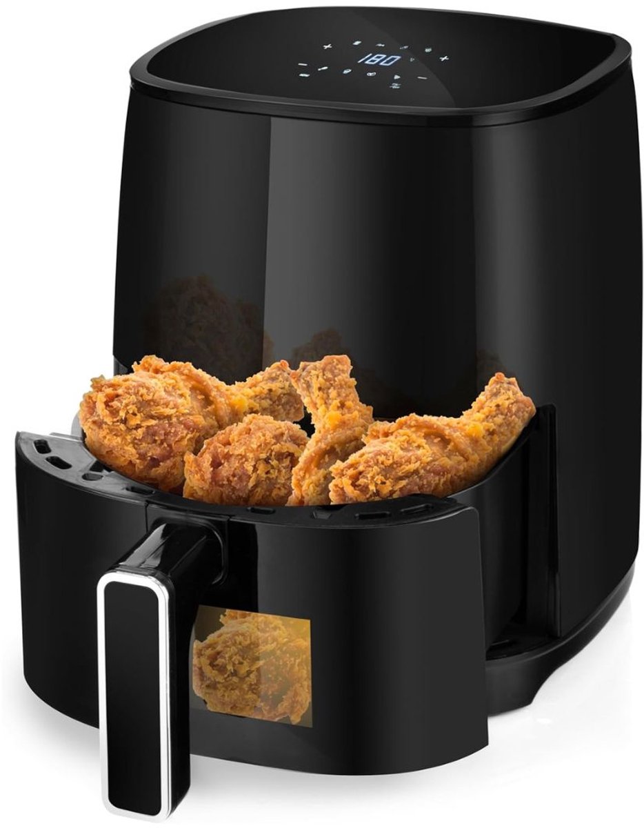 RVV® Mini airfryer - Airfryer - Airfryer klein - Zwart - 25cm x 30cm x 35cm