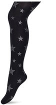 Bonnie Doon Kinder Panty met Glitter Sterren Zwart/Zilver 50 Denier maat 116/122 - Meisjes Panty - Glitter Sterretjes - Panty Kinderen 50 den - Tiener Panty - Feestelijk - Kids Twinkling Starts Tights Doorschijnend - Black/Silver - BN553973.141