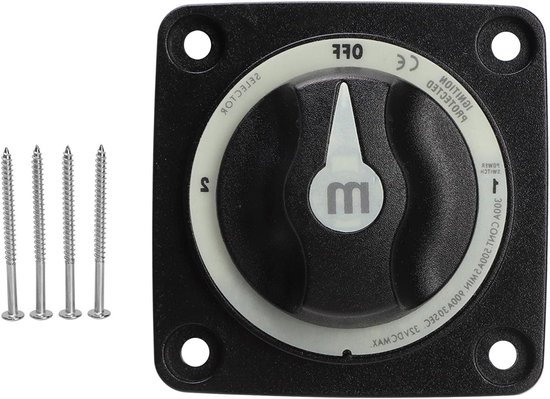 Accu-uitschakelaar 300A – Waterdicht IP66, Enkel Circuit, Voor Boot, Camper, Vrachtwagen En RV, Met AAN/UIT-knop