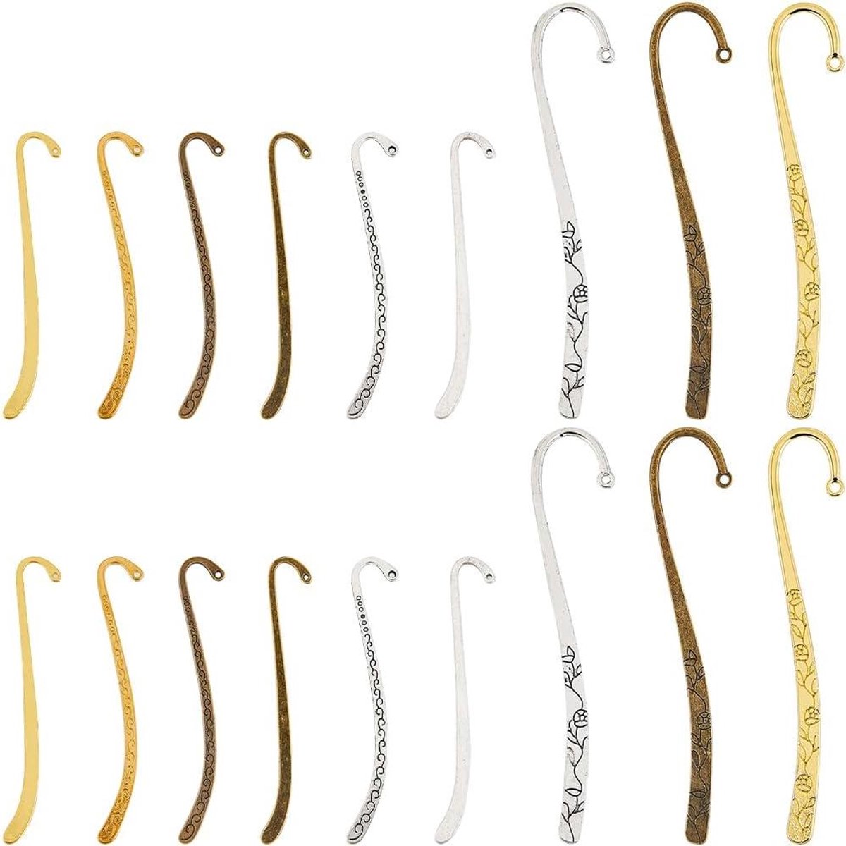 Allecta - Gouden Metalen Bladwijzer Set - Vintage Retro Gesneden Boek Markers - Studenten Lezen Maken Craft