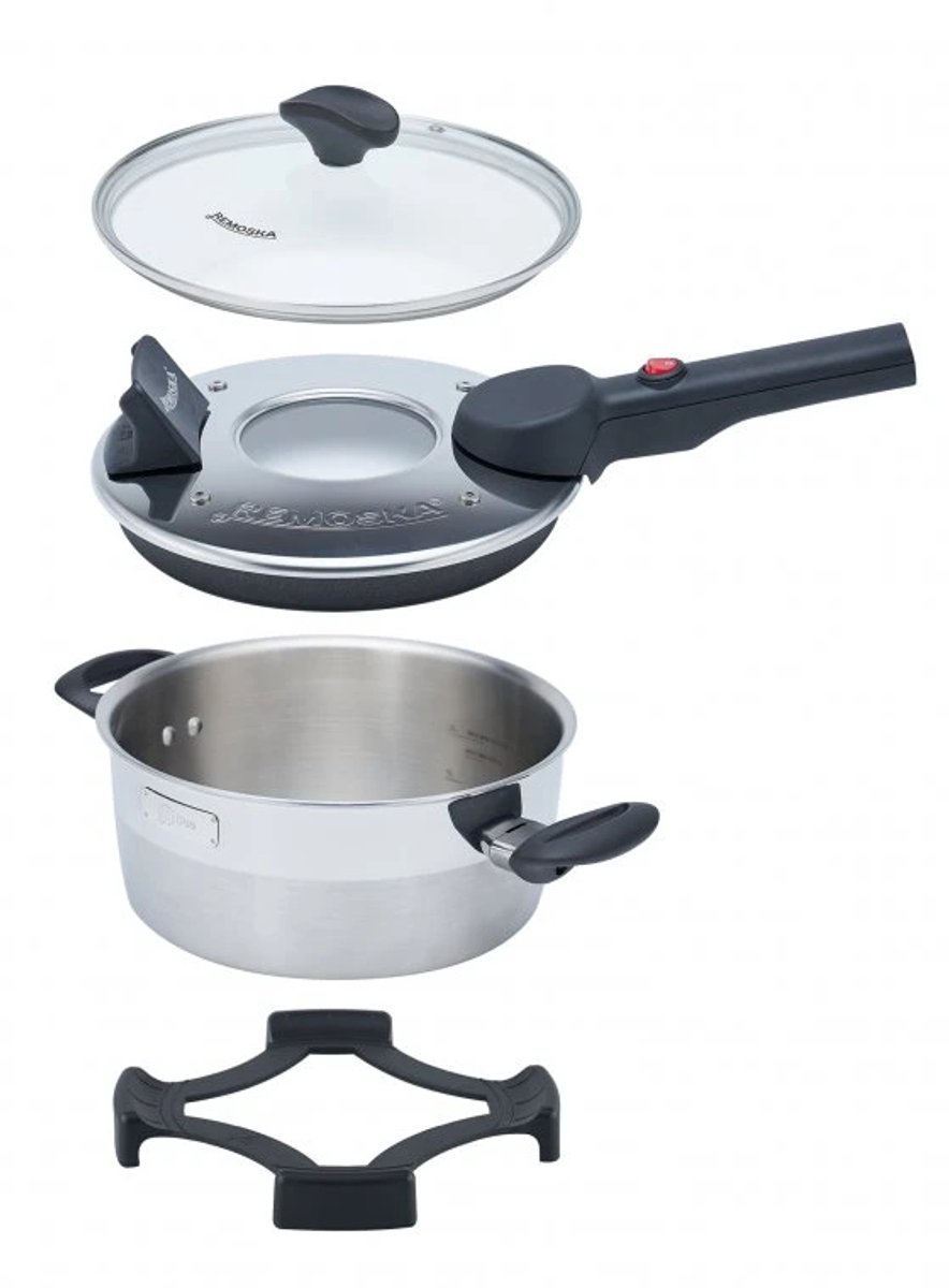 Remoska Dua Glass Multicooker 4L – elektrische pan met glazen deksel – slowcooker, mini oven, braadpan