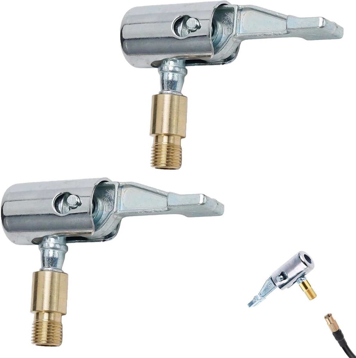 2 stuks Autoventieladapter - Bandenvuller - Luchtpomp - Draagbaar - Ventielclip - Ventielaansluiting - Auto - Zwart - Handig voor Bandenoppompen