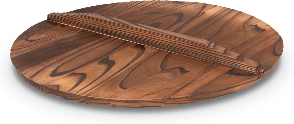 Houten Deksel voor 40 cm Wok Pannen Traditioneel Plat Ontwerp