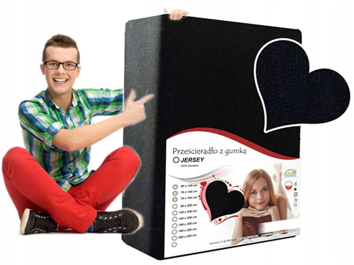 Zwart Jersey Hoeslaken 90x190 cm - Zacht & Duurzaam