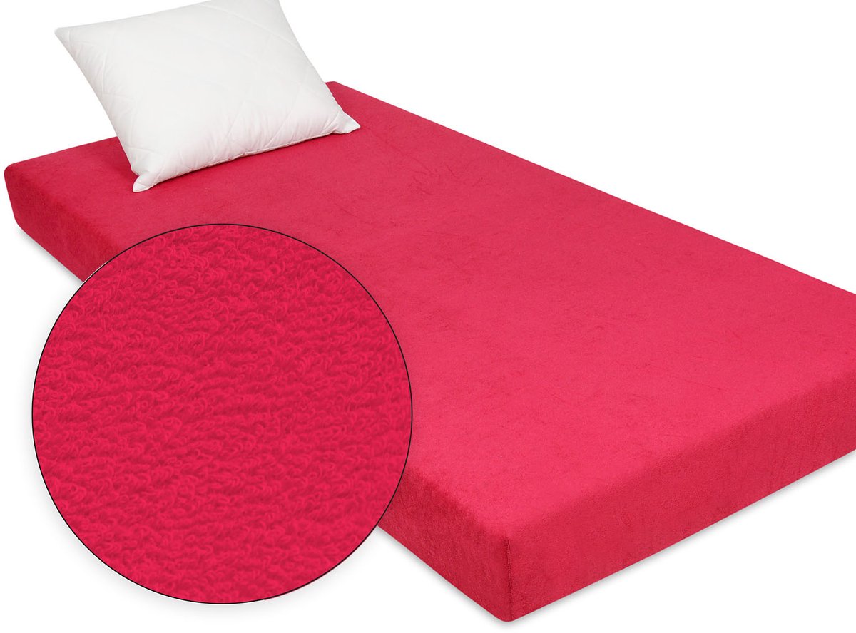 Bordeaux Terry Hoeslaken met Elastiek 100x200 cm