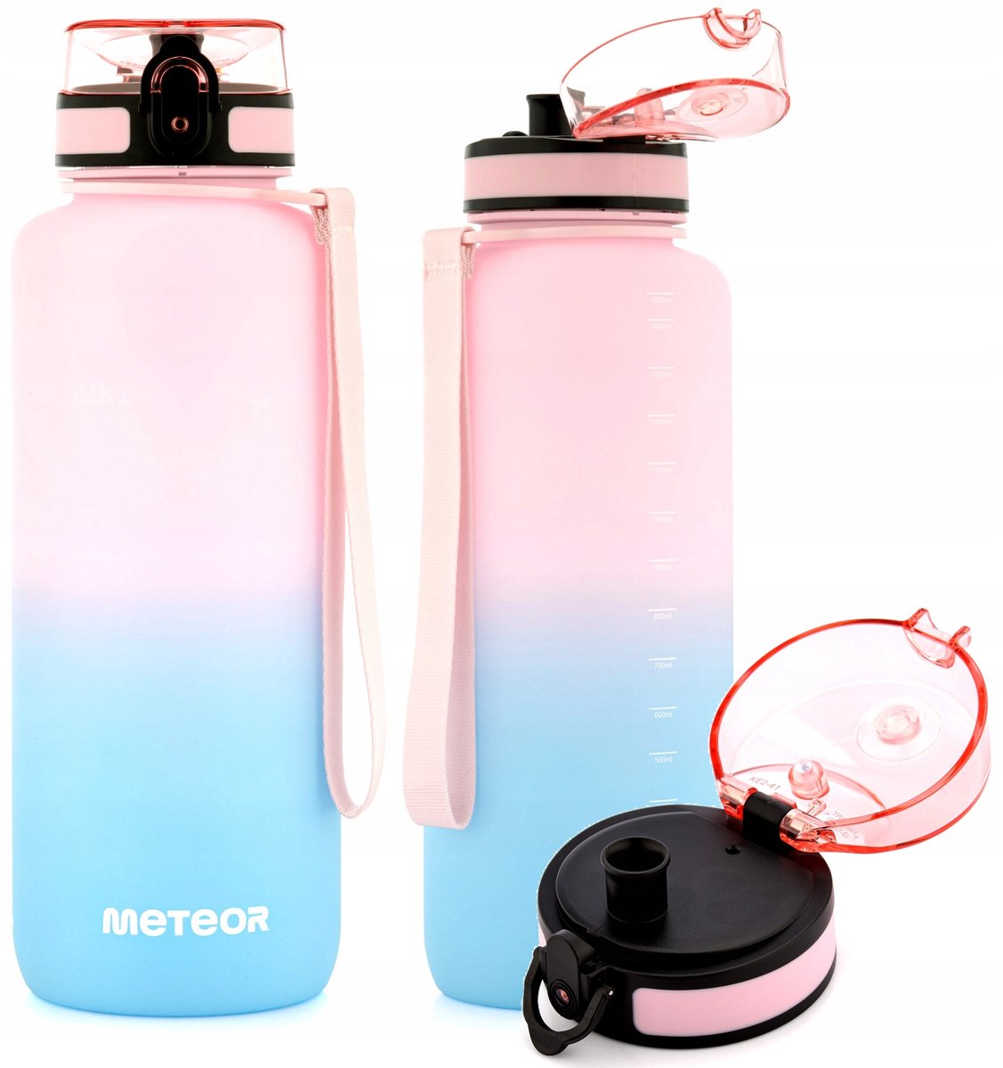 Meteor Bidon 1500ml Roze/Blauw - Sport, School & Fitness