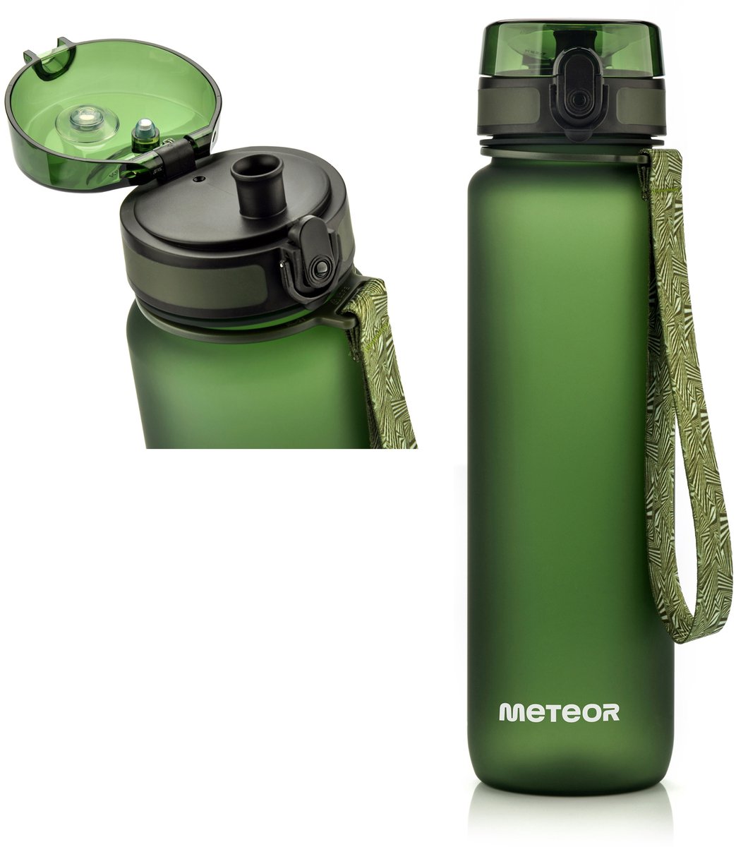 Meteor Sport Bidon 1000ml - Lekvrij, BPA-vrij Tritan, Donkergroen