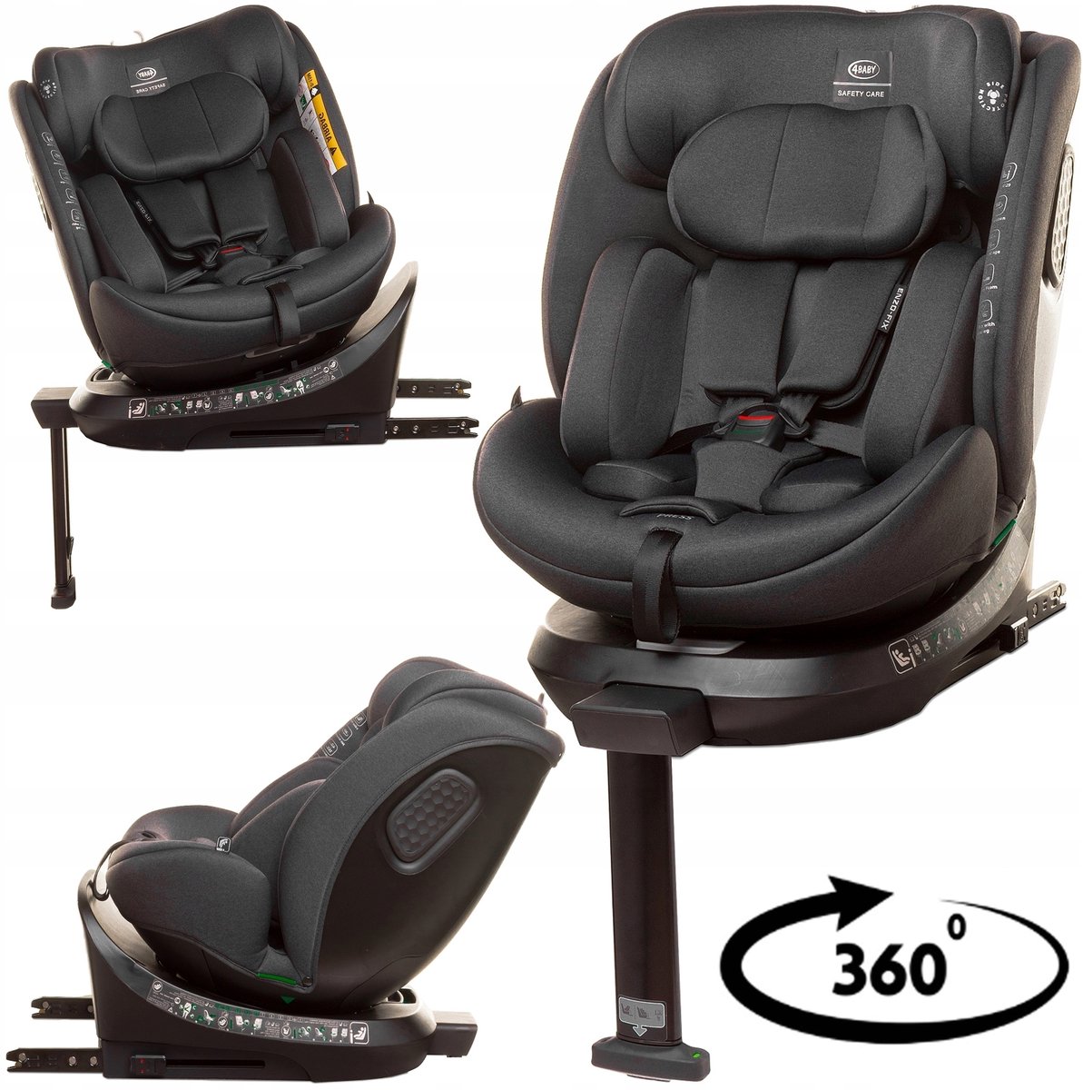 4Baby Enzo-Fix Autostoel i-Size ISOFIX Draaibaar 360° RWF