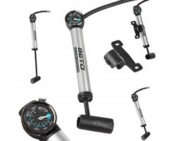 Beto Aluminium Fietspomp met Manometer & Slang - 80 PSI